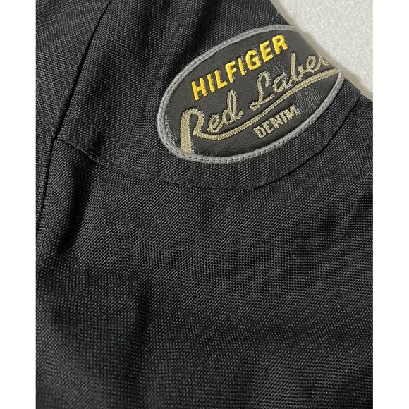 Tommy Hilfiger Red Label Denim Motorcycle Jacket Black Mens Large - Picture 4 of 6